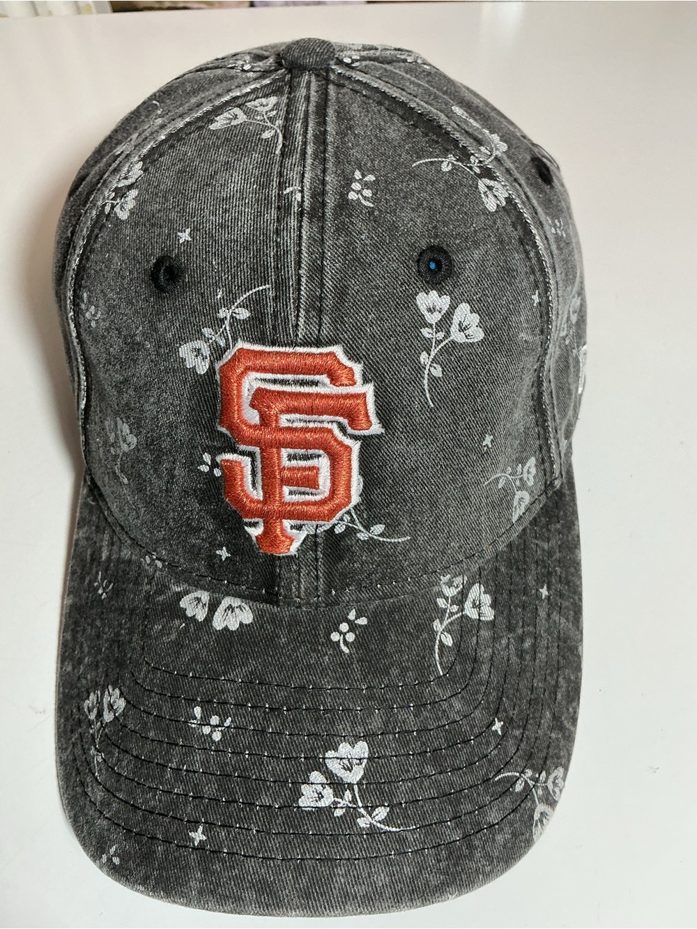 MLB San Francisco Giants Floral Pattern Washed Adjustable Cap Women 100%Cotton